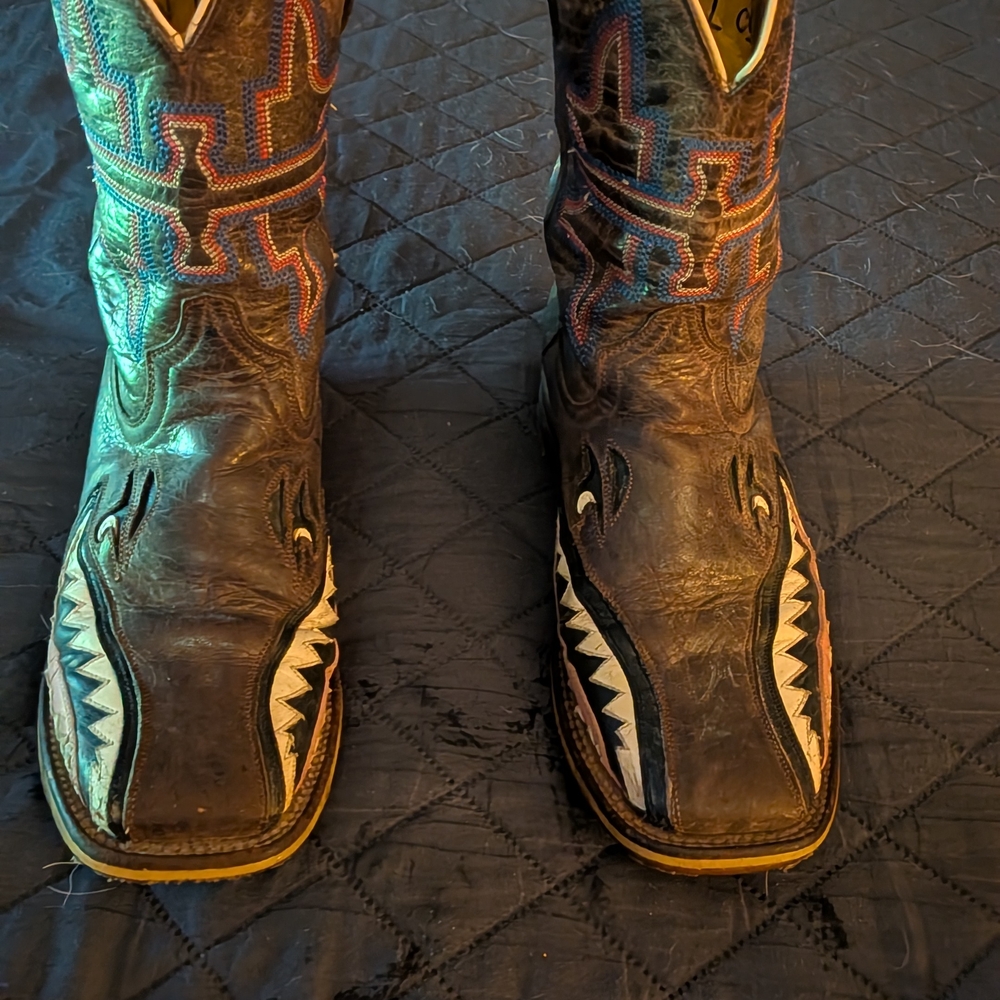 Tin Haul Tan and Black Cowboy Boots